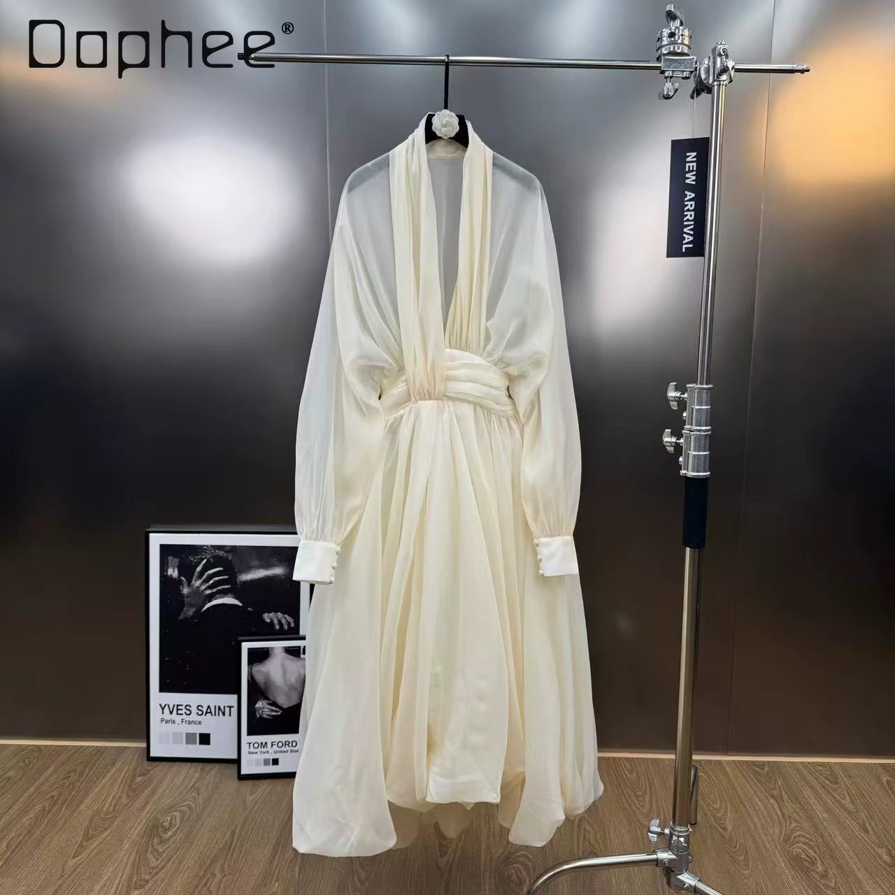 Robe de soirée Tutu mi-longue pour femmes, Style féerique français, douce, à revers, col en v, manch