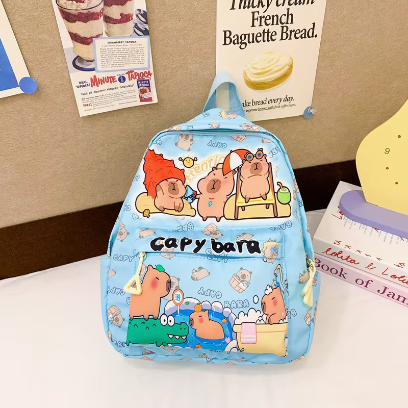 Mignon grande capacité Capybara sac à dos dessin animé respirant étudiant cartable en Nylon ultra-lé