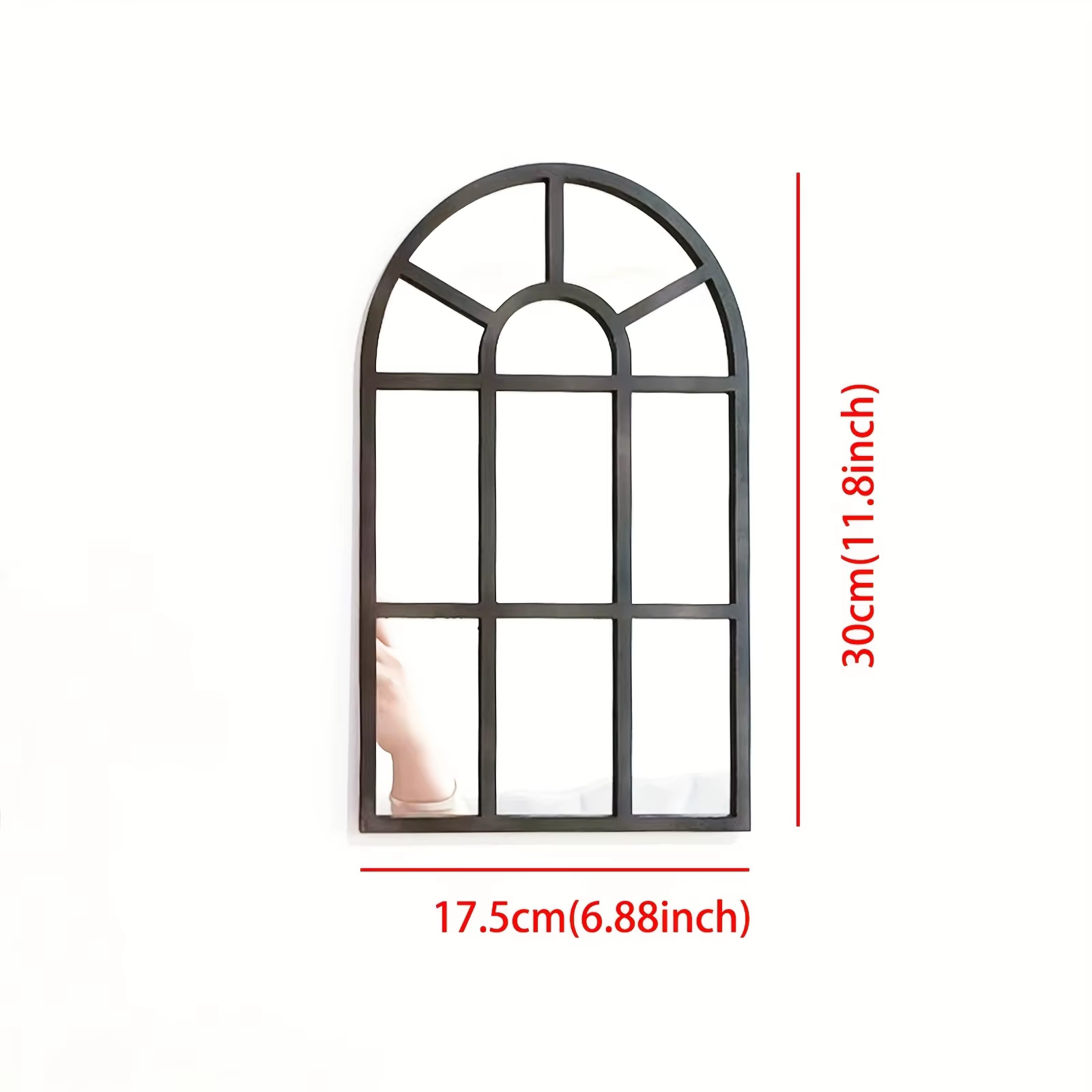 1 pièce Miroir mural arqué en bois et acrylique, style minimaliste, effet vitrail, pour salle de bai