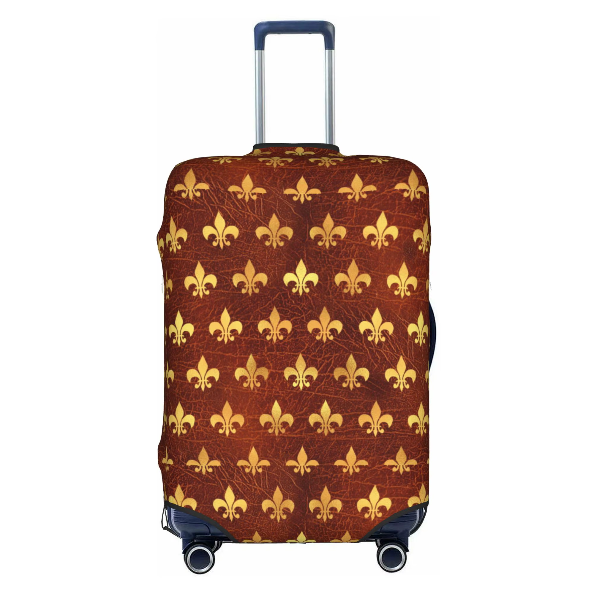 Housse de protection pour bagages en cuir marron doré Royal, motif Fleur De Lis, housse de protectio