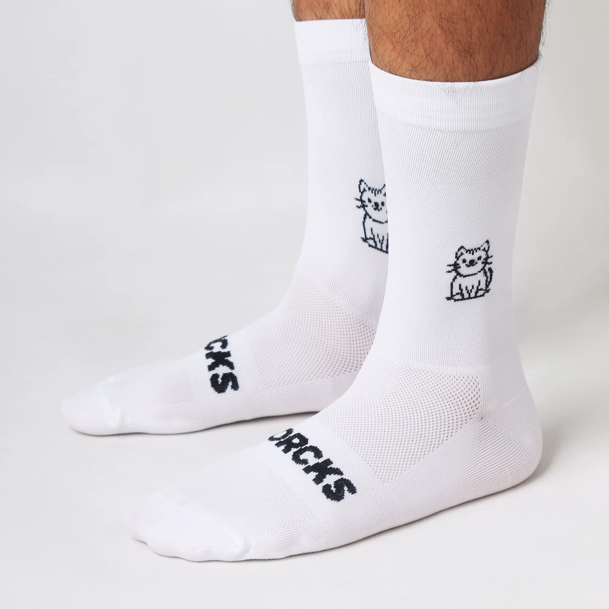 Sporcks Chaussettes de cyclisme à motif chat, printemps et été, pour hommes et femmes, chaussettes d