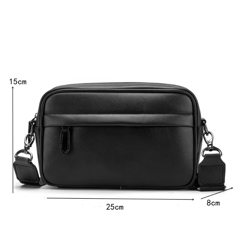 Sac bandoulière de luxe pour homme, sac à bandoulière rectangulaire tendance en cuir souple, sacs à 