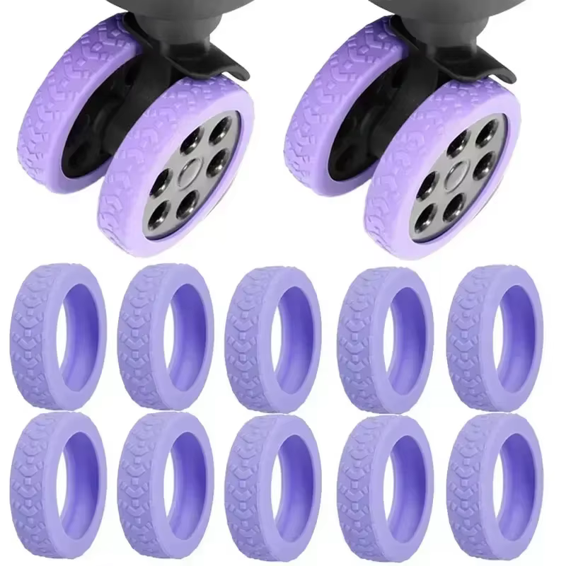 Valise en Silicone, étui de Protection de roue avec son silencieux, roulettes pour bagages de voyage