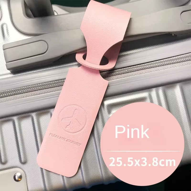1x étiquette de bagage en cuir PU étiquette d'identification de valise Portable étiquette de sac d'e
