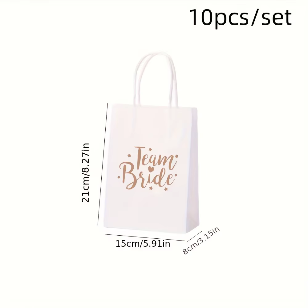10 pièces/ensemble sac cadeau de mariée d'équipe avec poignée, sacs cadeaux de fête de mariage, douc