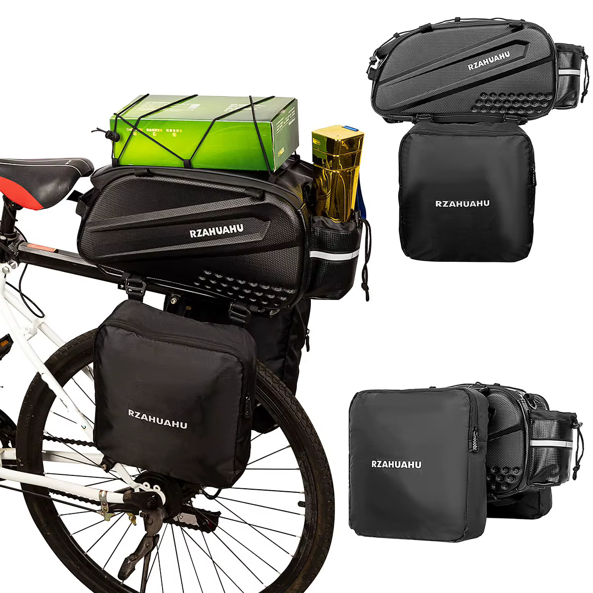 Sac de siège arrière de vélo étanche avec 2 sacs latéraux, sacoche de vélo 3 en 1, bagages de cyclis