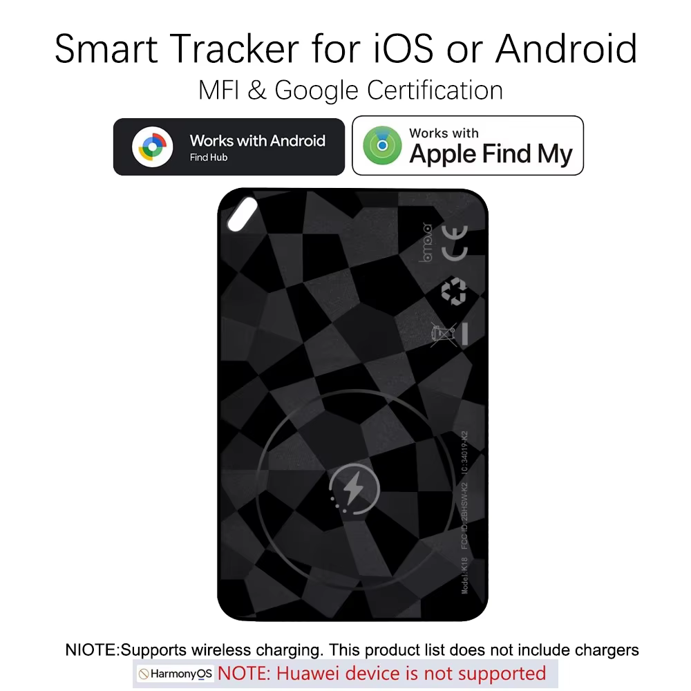 Nouveau traqueur de portefeuille pour Android et IOS, carte de suivi intelligente Compatible avec Fi