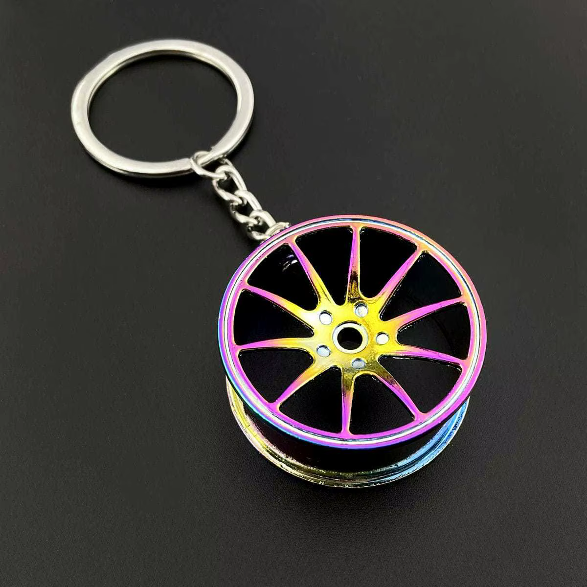 Porte-clés créatif en acier inoxydable, accessoires de décoration, pendentif pour clés de voiture, c