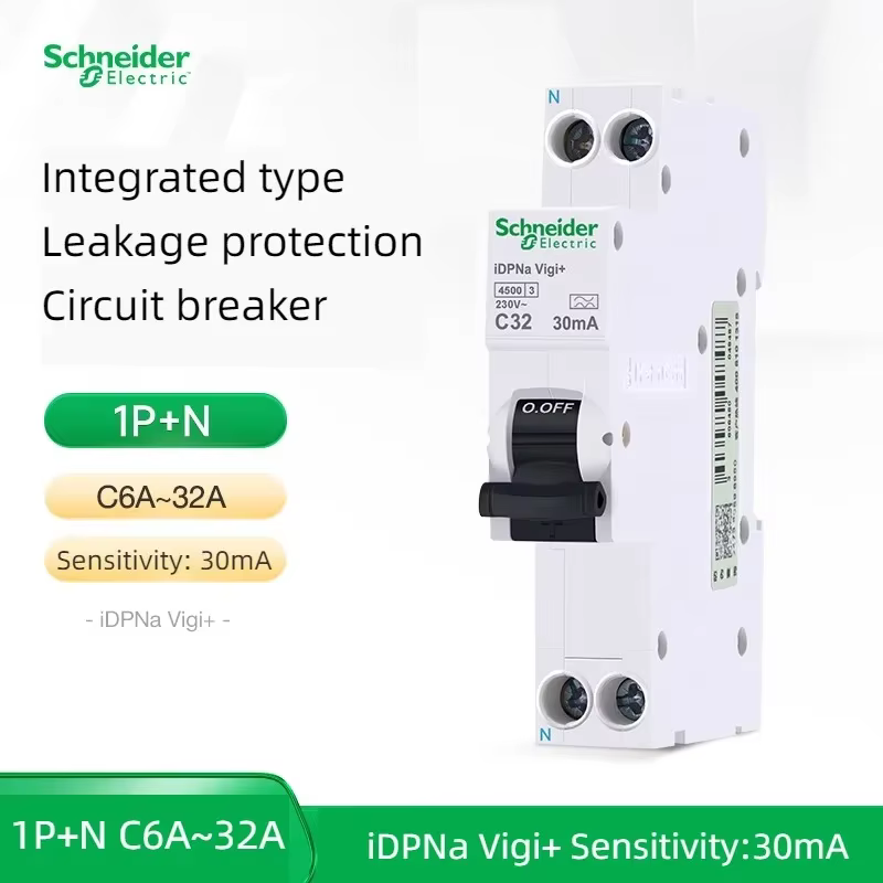 Disjoncteur différentiel intégré Schneider Electric 1P+N IDPNa Vigi+ C32 C10 C25 30mA Interrupteur à