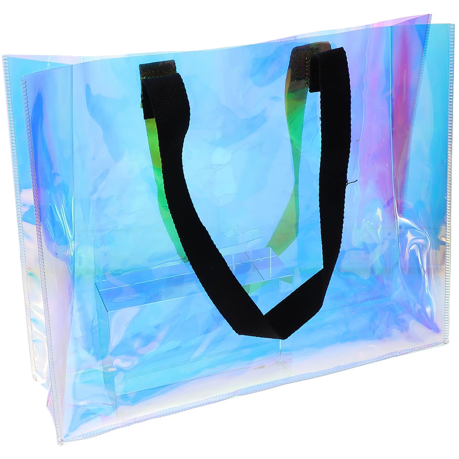 Sac transparent irisé PVC imperméable Shopping épaule sac à main holographique Portable travail plage décontracté