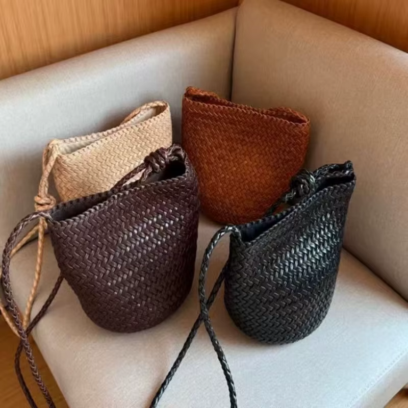 Sac à bandoulière coréen tissé à la main pour femme