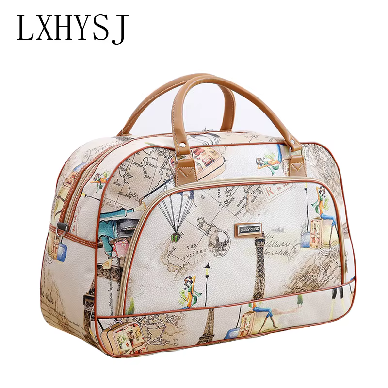 Sac de voyage en cuir imprimé pour femme