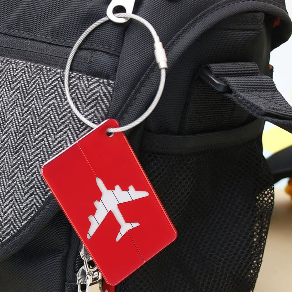 Étiquettes de bagages réutilisables en aluminium et acier inoxydable pour cartes d'identité
