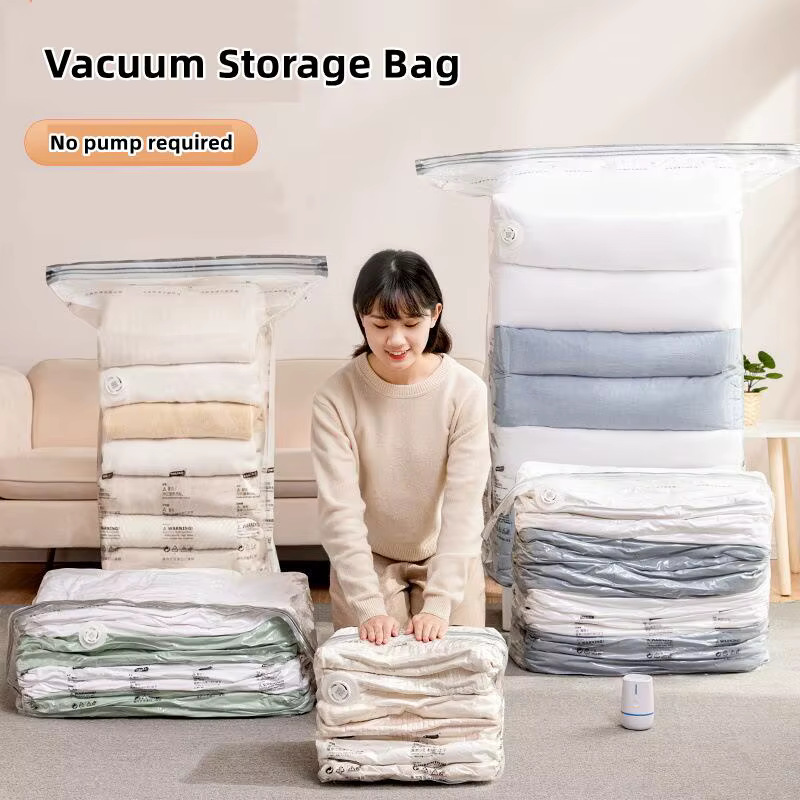 Aucune pompe requise sac de Compression sous vide pour ranger les vêtements sacs emballés vides organisateur de rangement accessoires de voyage