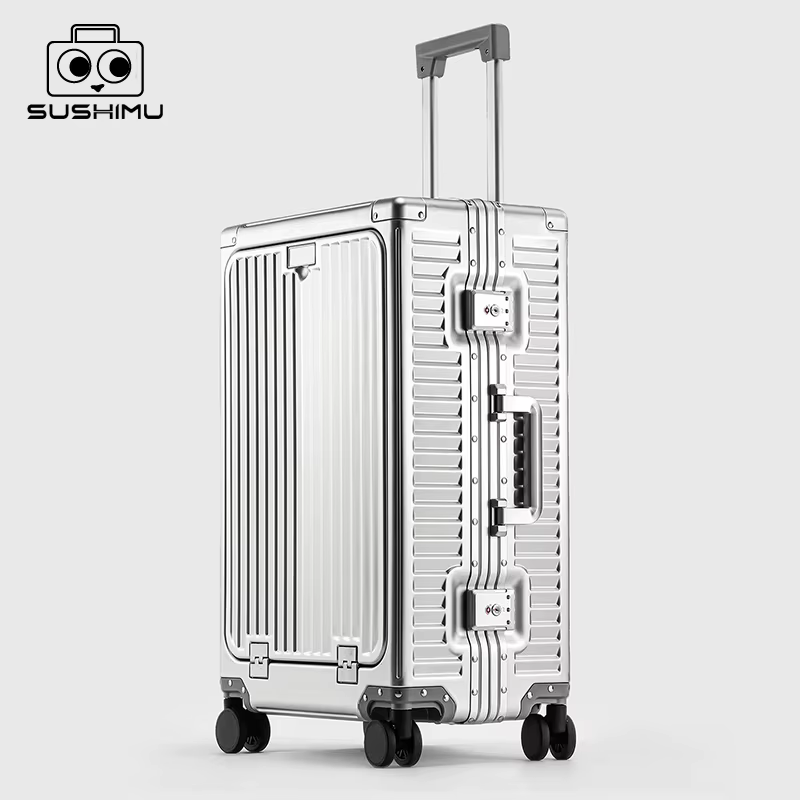SUSHIMU bagage en alliage d'aluminium-magnésium de 20 pouces avec ouverture avant