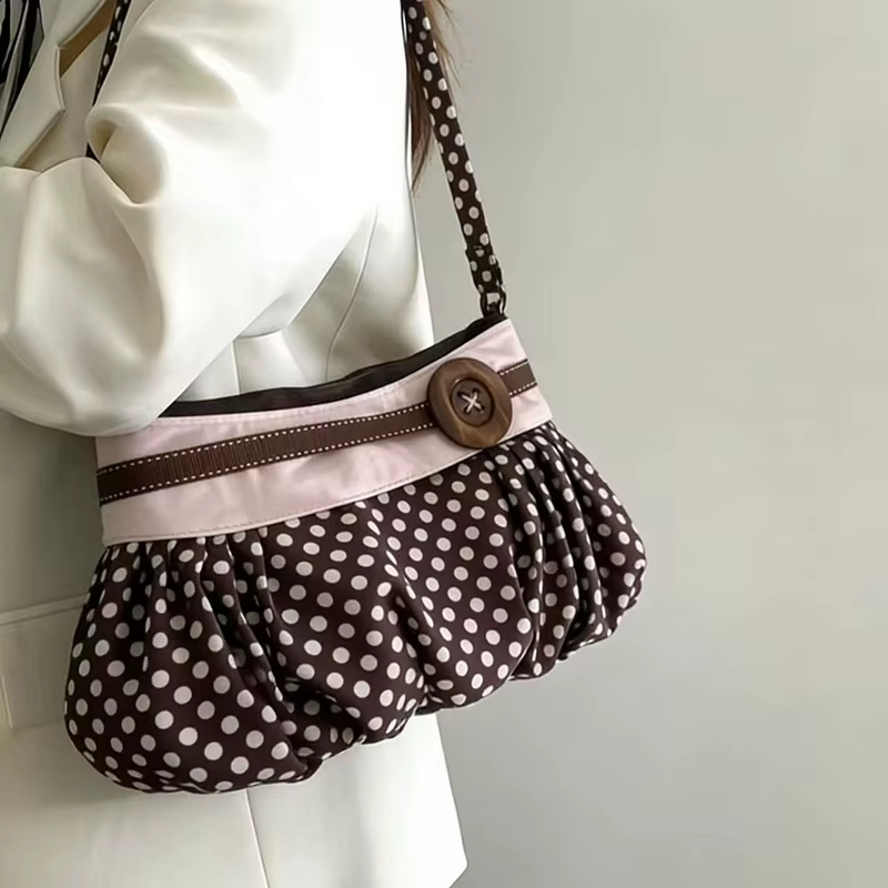 Sac fourre-tout à pois pour femme