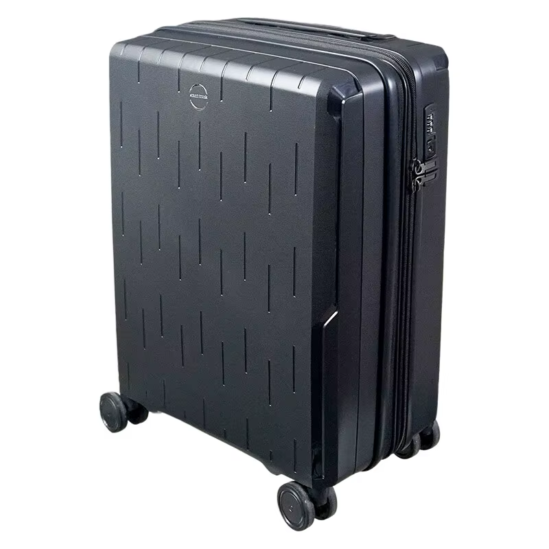 Bagage à main en polypropylène antichoc – Valise rotative extensible avec roues silencieuses et fermeture éclair