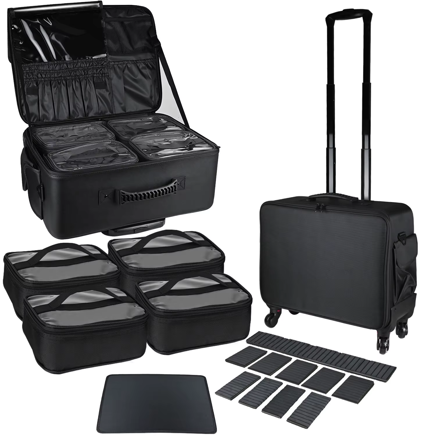 Valise de Maquillage Professionnelle Designer avec Poignée Extensible