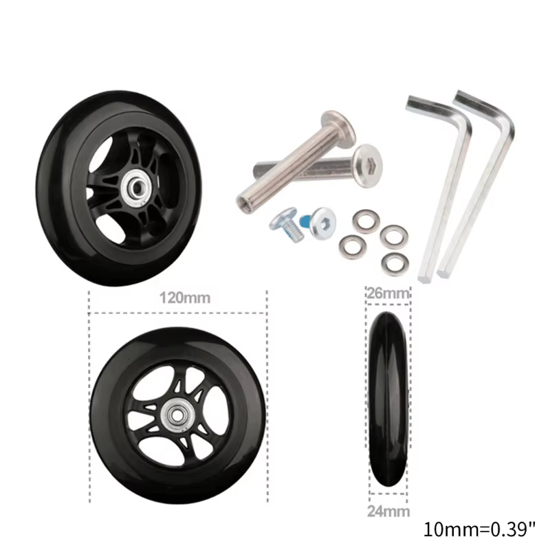 Roues de Remplacement de Valise à Roulettes Flexibles, 1 Pièce