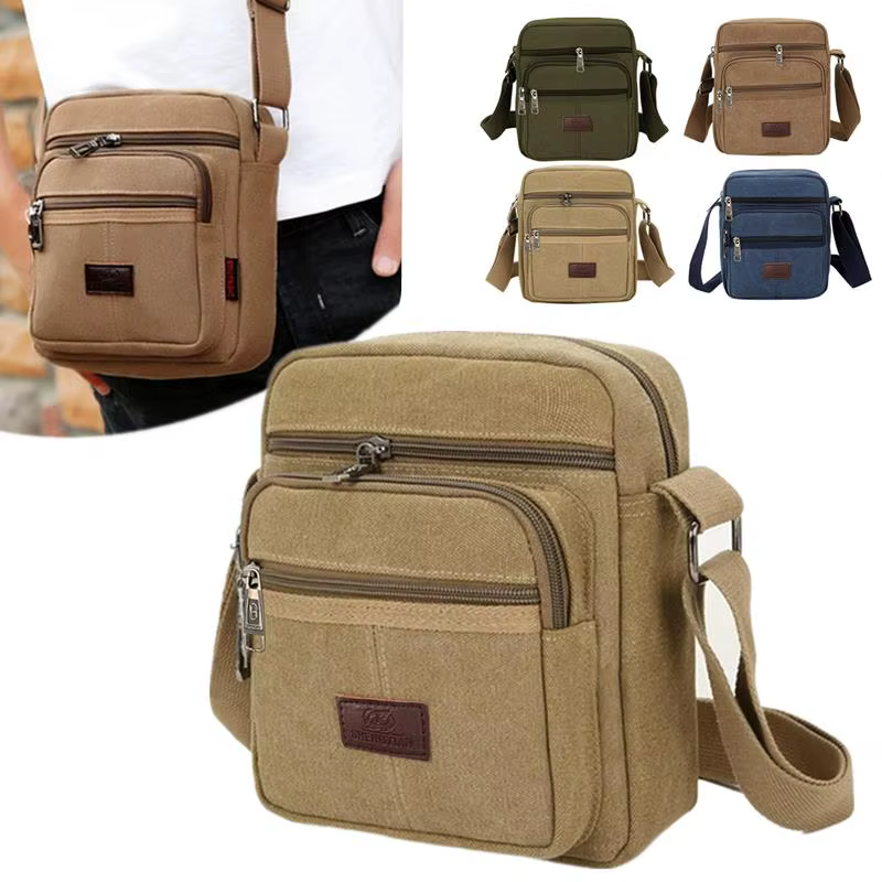 Sac à bandoulière pour hommes affaires loisirs grande capacité sac à main Portable fermeture éclair multicouche étanche
