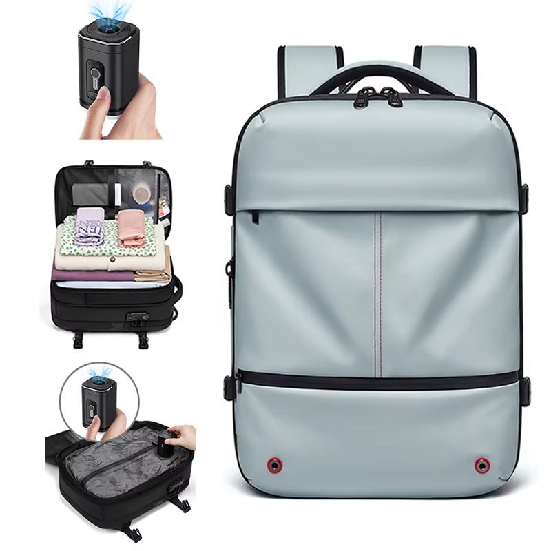 Voyage femmes sac à dos 16 pouces compression sous vide sac à dos pour ordinateur portable USB charge école sac à dos étendu randonnée en plein air sac à dos