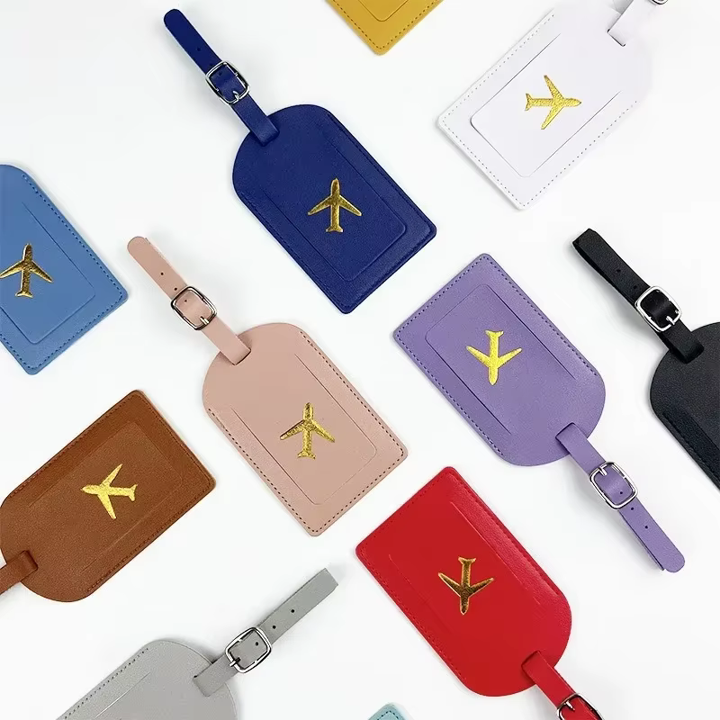 Étiquette de bagage d'affaires en cuir estampillé