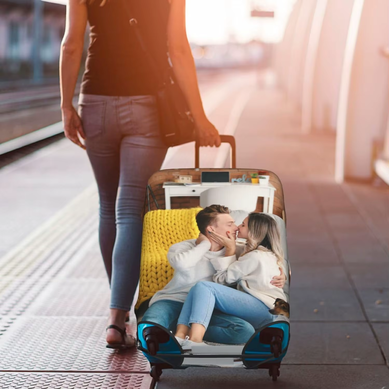 Juste de bagage personnalisée avec photo et texte