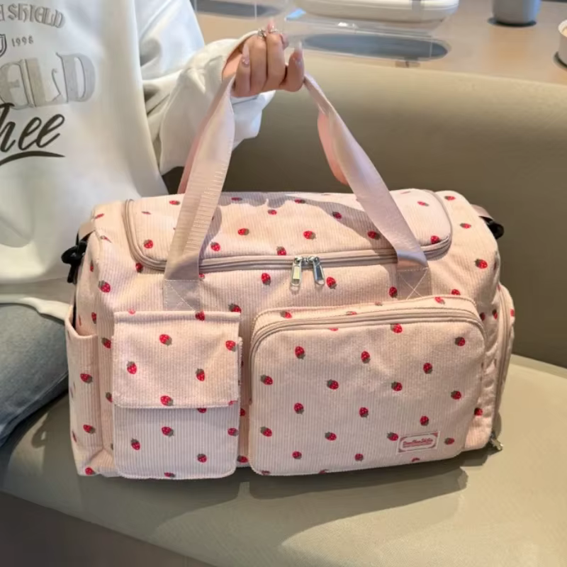 Sac fourre-tout de voyage en velours côtelé