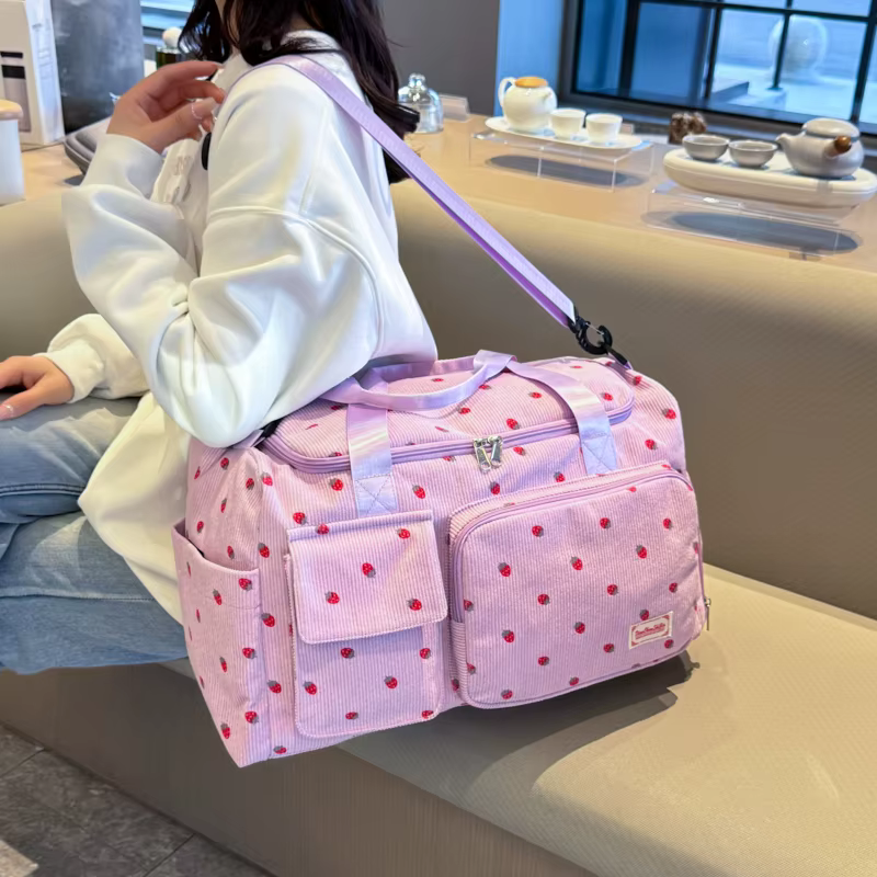 Sac fourre-tout de voyage en velours côtelé