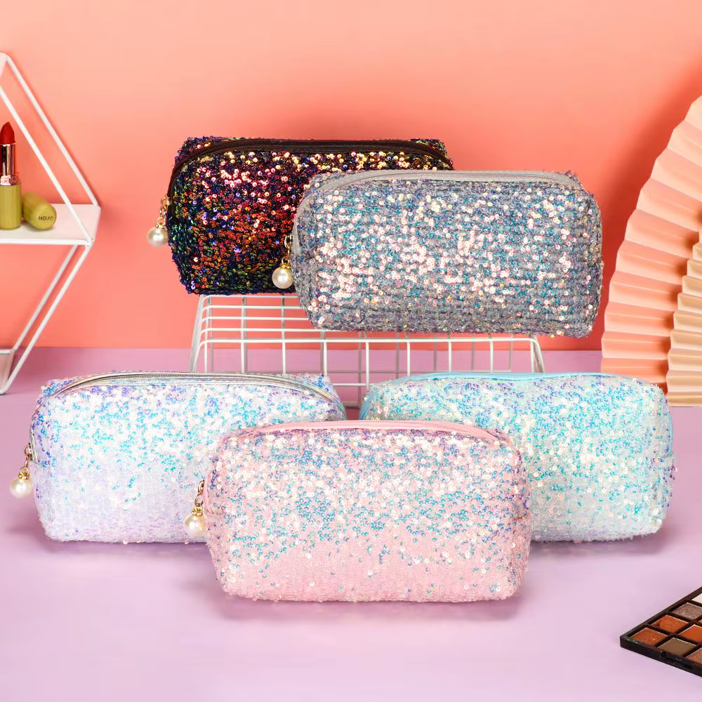 Sacs à main en poudre à fermeture éclair pour maquillage paresseux