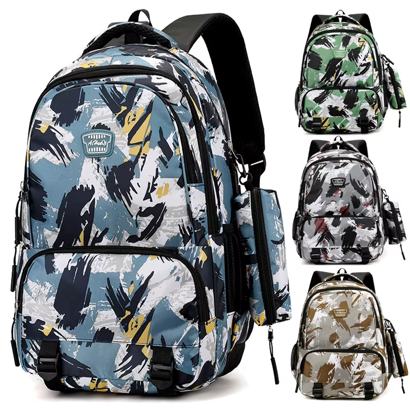 Sac à dos décontracté imprimé floral pour hommes et femmes