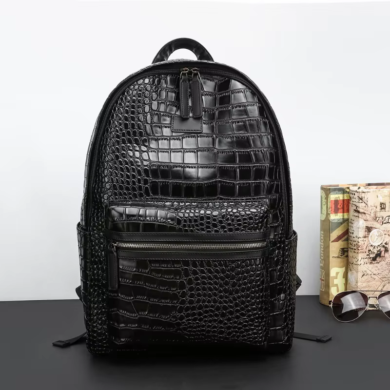 Sac à dos de mode hommes de luxe Alligator sacs à dos en cuir PU