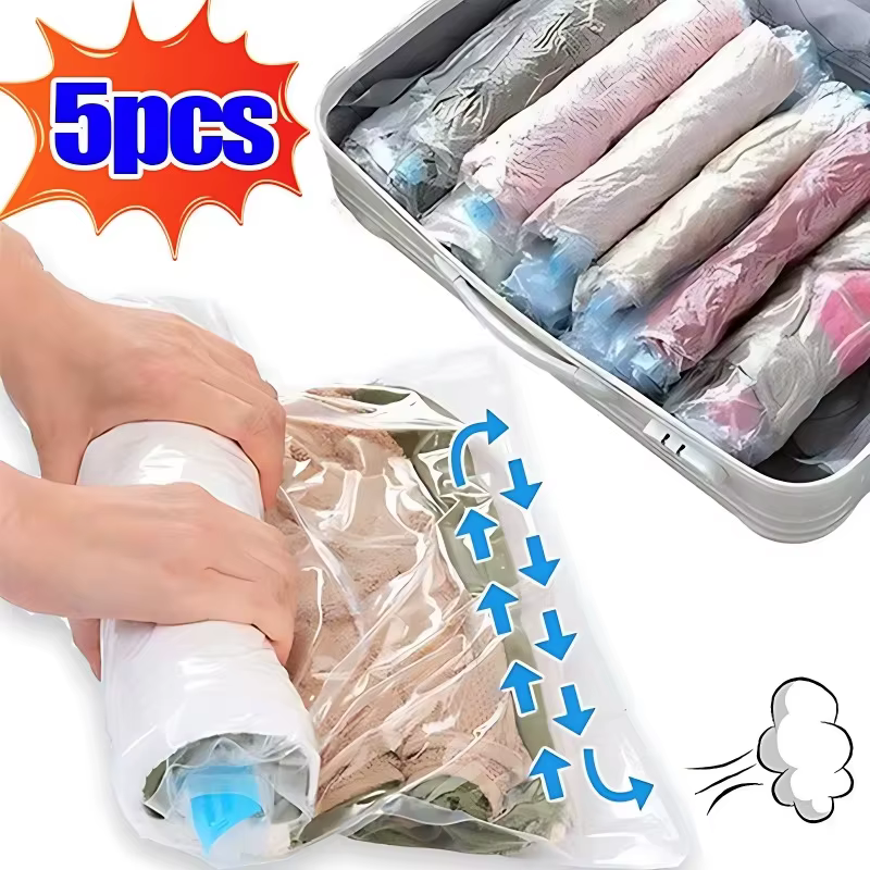 Sacs sous vide réutilisables pour vêtements de voyage