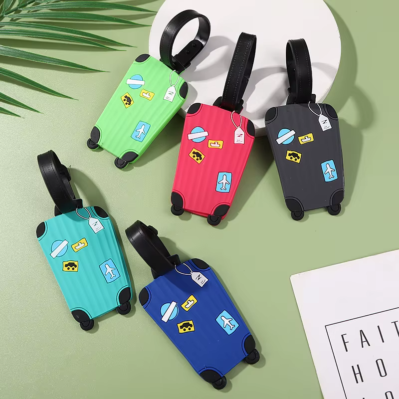 Étiquettes de bagage mignonnes en silicone