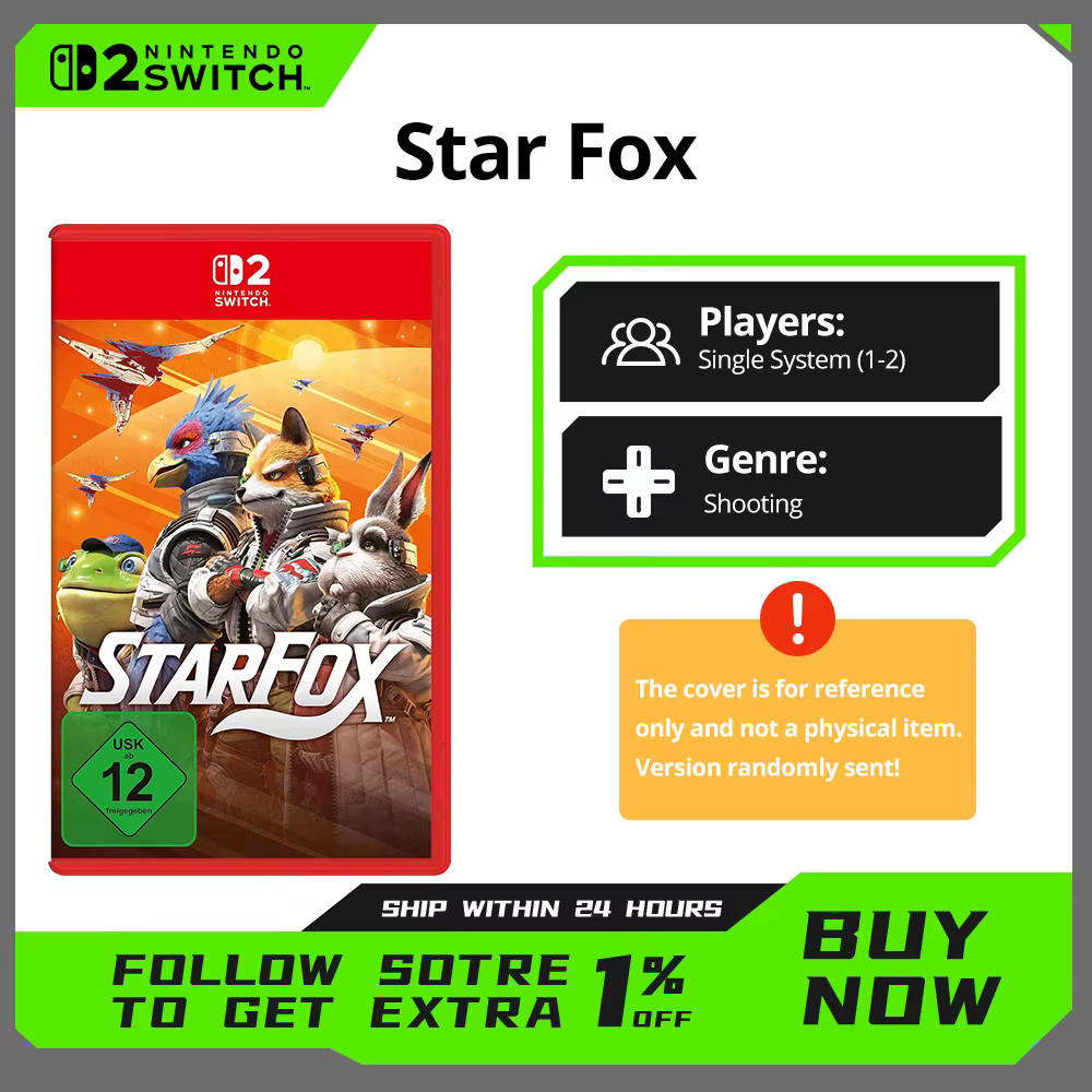 Nintendo Switch 2 Star Fox Cartucho Físico Game Card Juego de Disparos Espaciales Combate Aéreo Multijugador Online GameShare para NS2