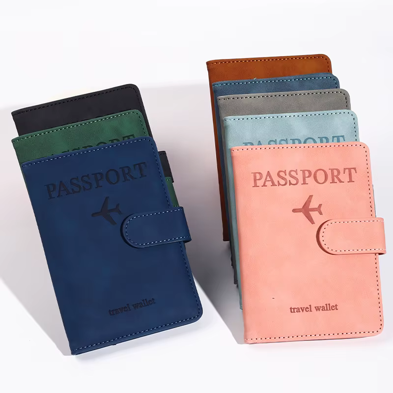 Porte-documents d'affaires Rfid pour le voyage, porte-passeport personnalisé, portefeuille pour carte d'identité et carte bancaire, étui portefeuille, accessoires de voyage