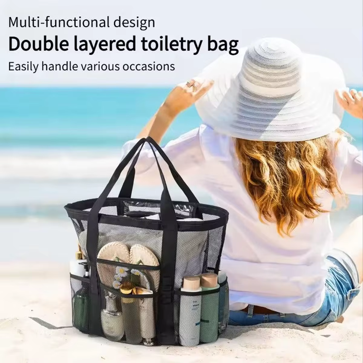 Nouveau sac de rangement pour jouets de plage grande capacité