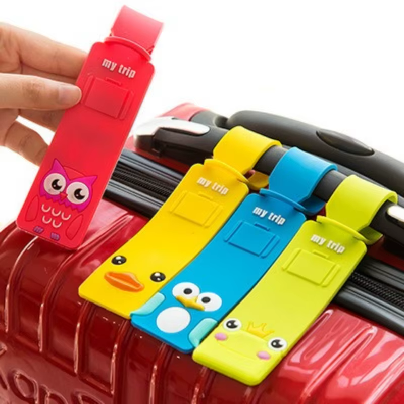 Étiquette de bagage en silicone créative et mignonne