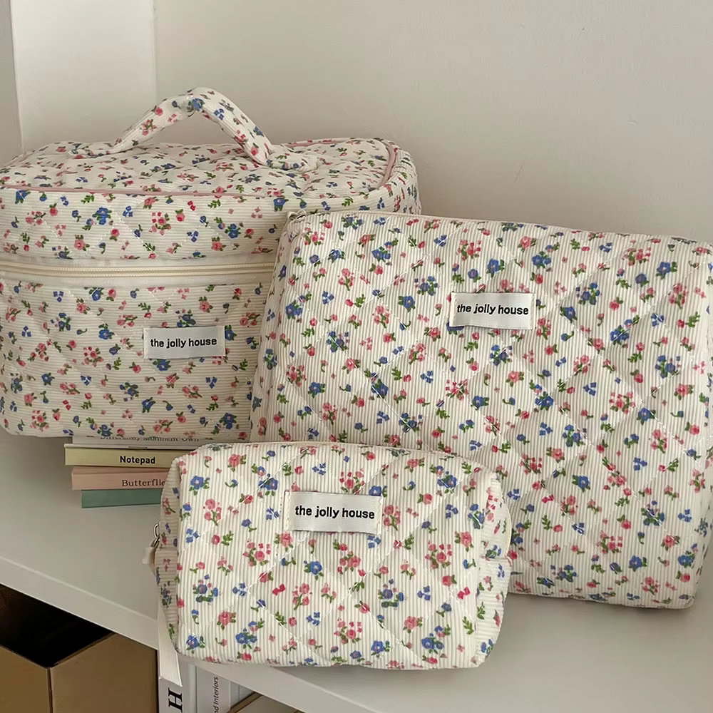 Sac de maquillage Vintage à fleurs pour femmes