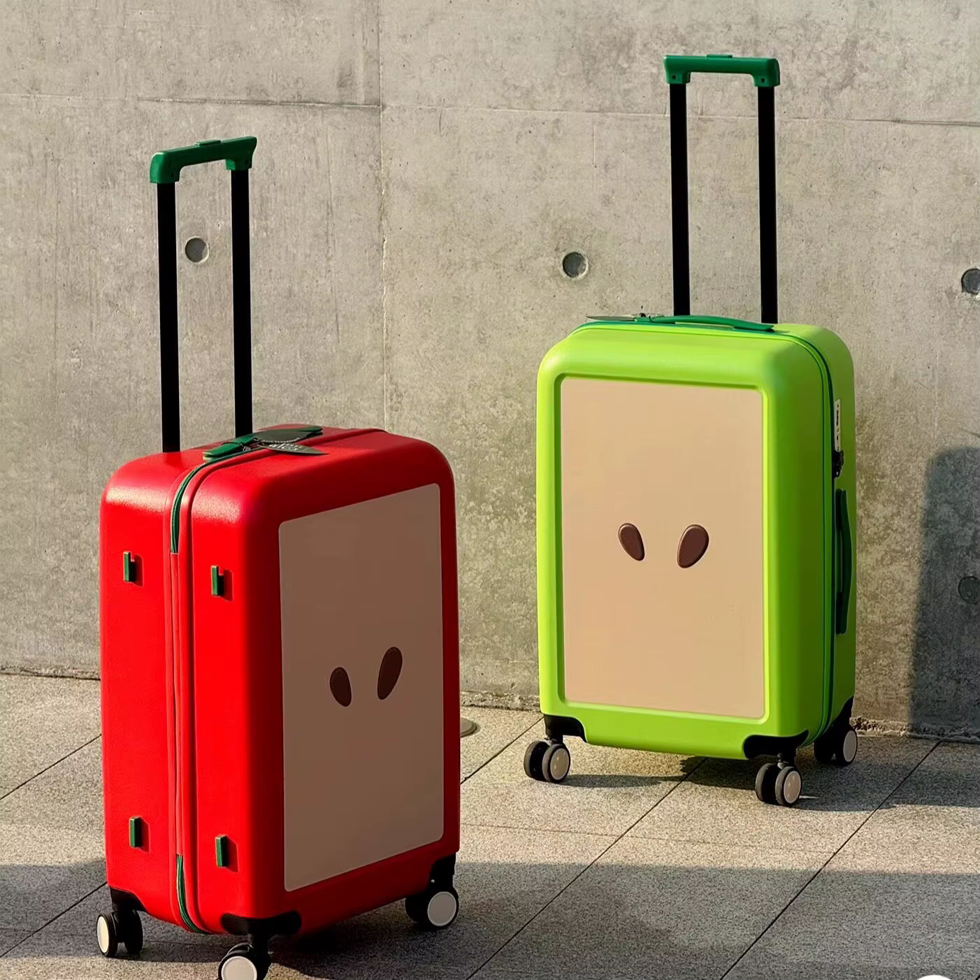 Valise design pomme verte et pomme rouge 20 pouces 24 pouces