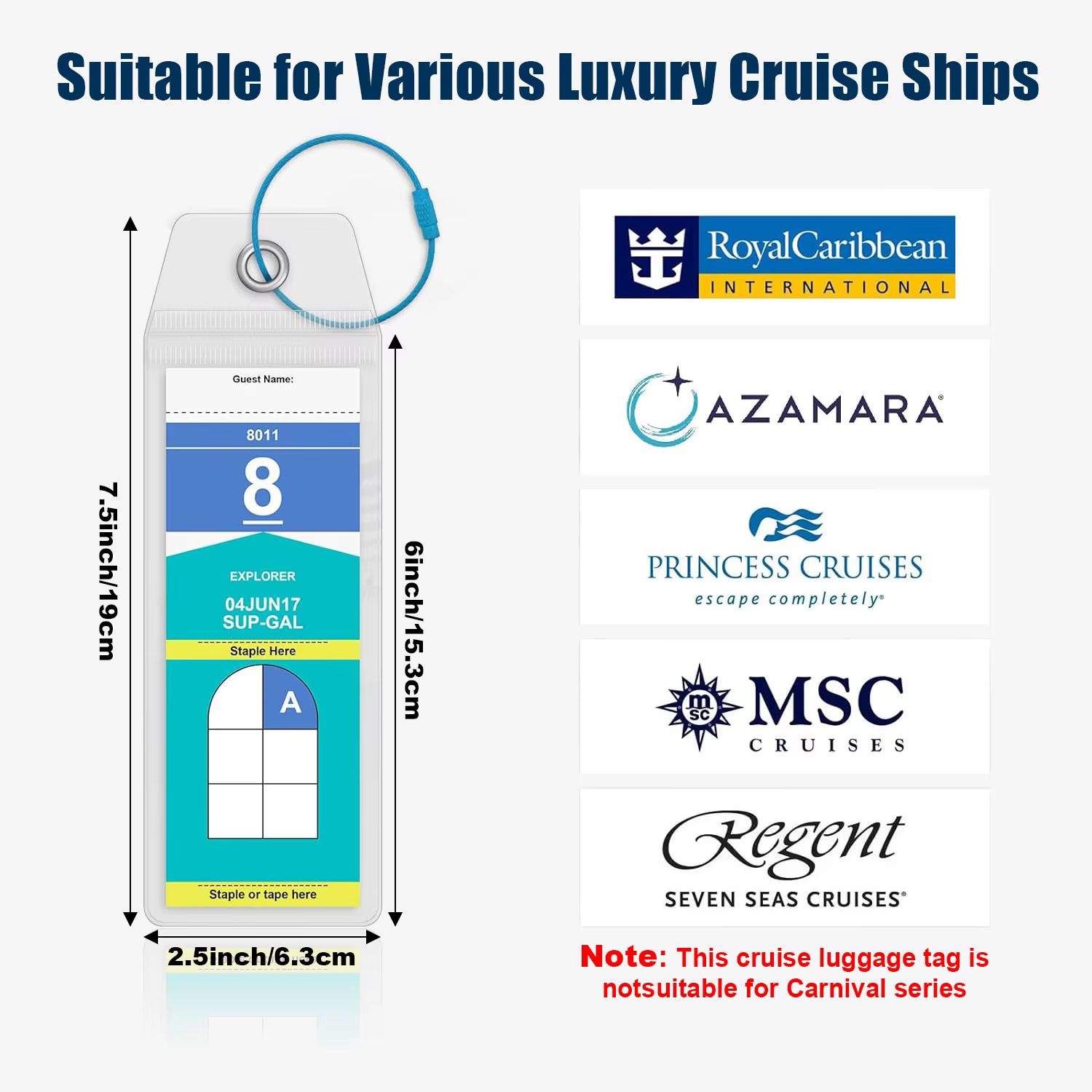 Étiquettes de bagage de croisière réutilisables