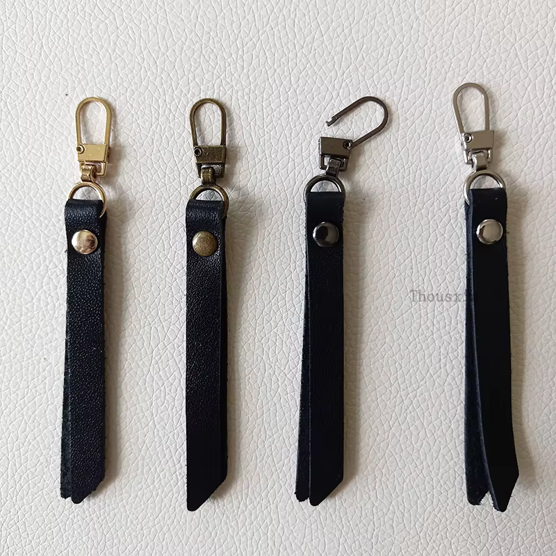 1 pièces en cuir métal fermeture éclair curseur tirer tête sac à dos vêtements bricolage accessoires de couture