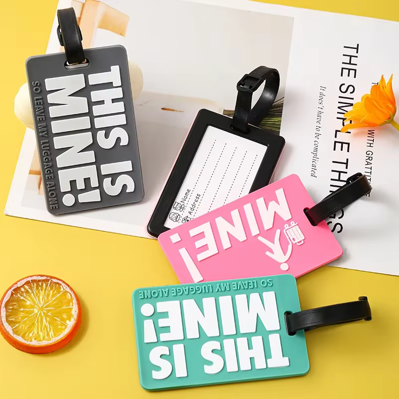 Étiquette de bagage en PVC souple avec lettre imprimée