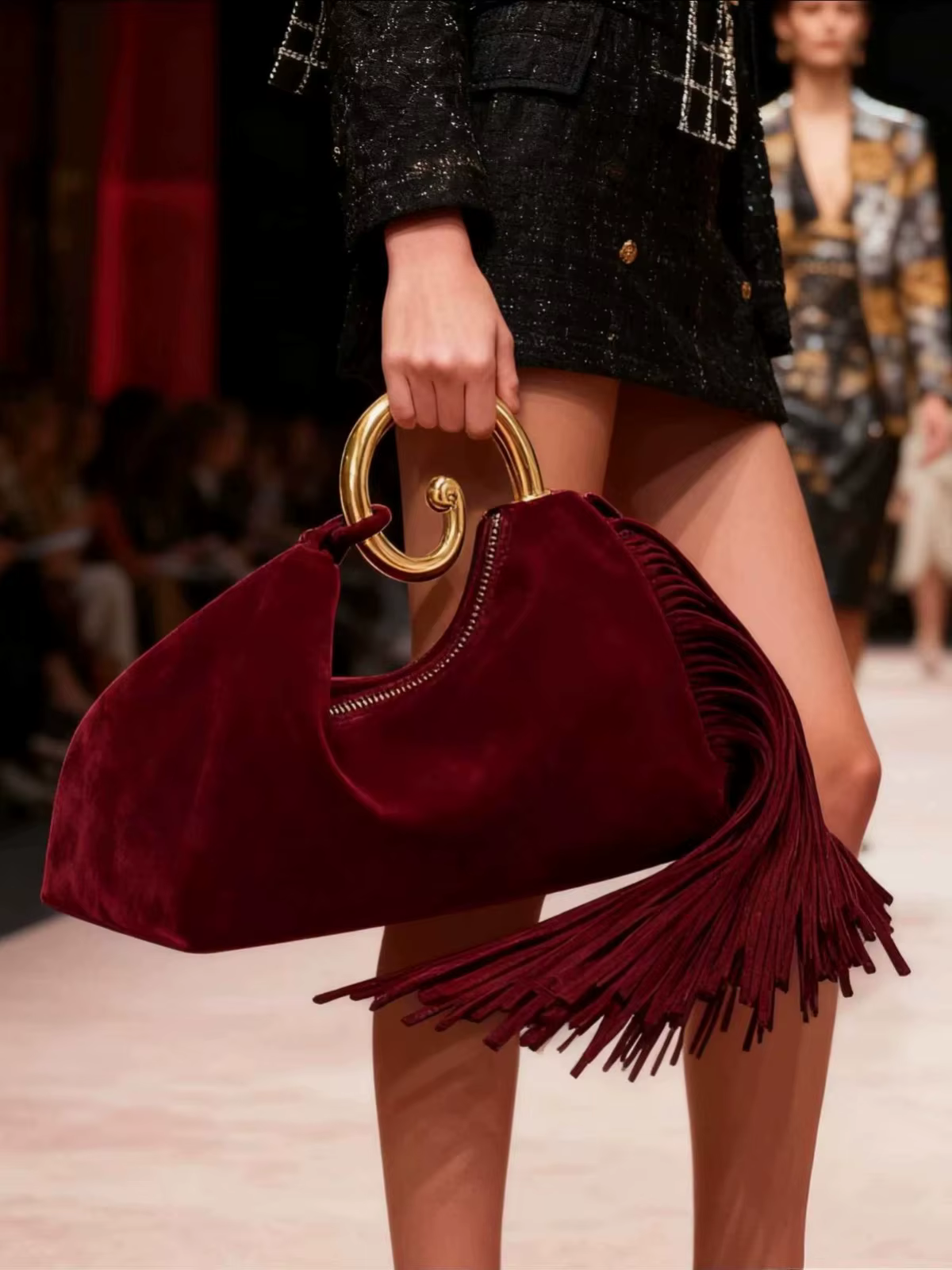 Mini sac à franges en Faux daim pour femmes