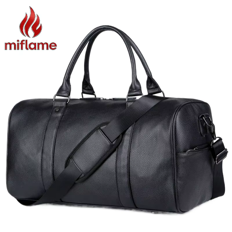 Sac de Voyage Homme Luxe Grande Capacité Sac Polochon en Cuir Portable Durable Sac Bandoulière Sac de Sport Sac à Main Bagage Extérieur