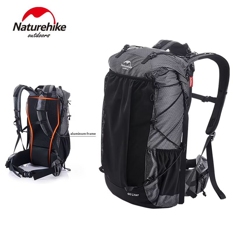 Naturehike Ultra Léger Sac À Dos 60 + 5L/40L Avec Cadre Étanche Voyage Grande Capacité Camping En Plein Air Randonnée Avec Housse De Pluie