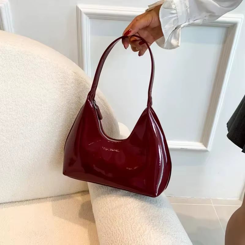 ChimDesigner-Sacs à main en cuir verni pour femmes