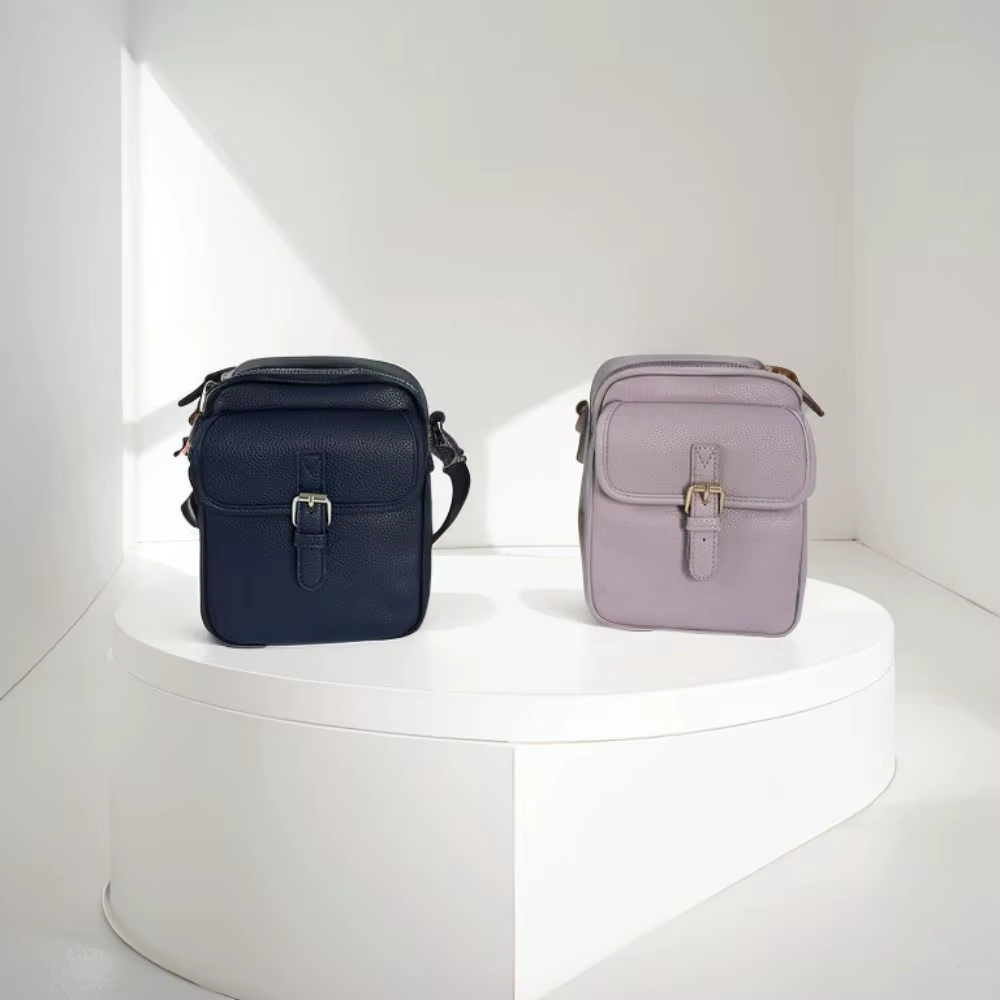 Sac messager en cuir pour femme avec bandoulière réglable et amovible