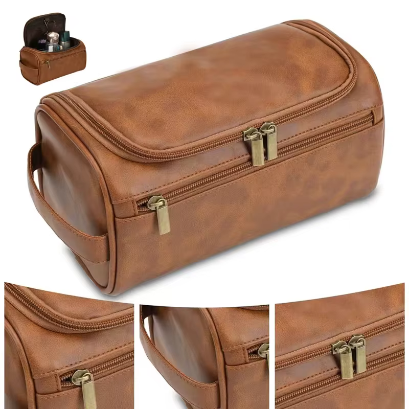 Trousse de Toilette en Cuir pour Hommes et Femmes