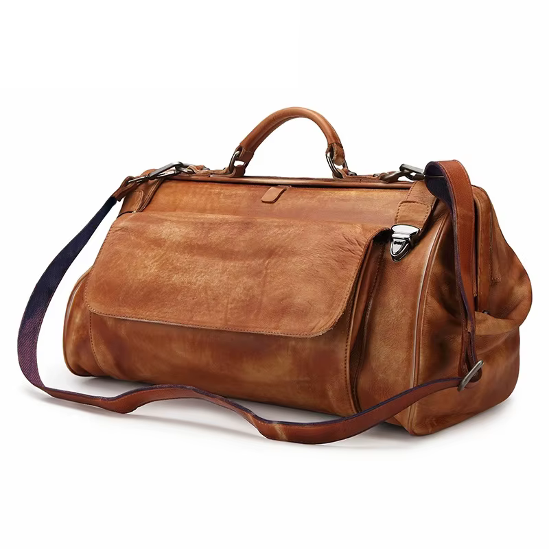Sac de voyage Vintage en cuir véritable pour hommes